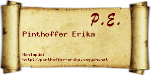 Pinthoffer Erika névjegykártya